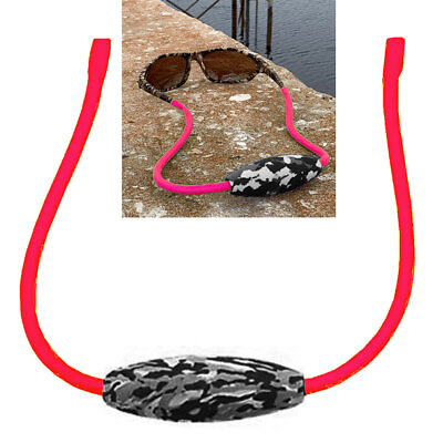 #ad 1 Neckz Floater Neon Pink Camo Eyewear Sunglasses Retainer Neck Strap Holder