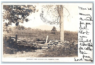 #ad 1905 Wachusett From Goodnow Lane Princeton MA Eddy Make RPPC Photo Postcard