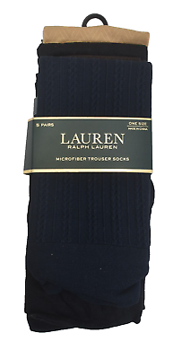 #ad Lauren Ralph Lauren Microfiber Trouser Dress Socks Light 5 Pair Womens OS