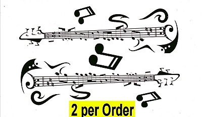 #ad Guitar musical note music notes 2 Temporary Fake Tattoos Waterpoof Body Transfer