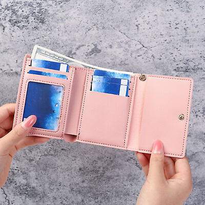 #ad Ladies Wallet Short Cards Case Casual Tri fold Women Card Wallet Purse