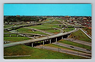 #ad Atlanta GA Georgia Aerial Of Interstate Antique Vintage Souvenir Postcard