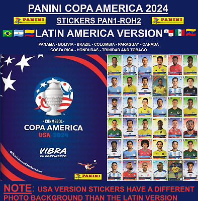 #ad * LATIN AMERICA VERSION * Panini Copa America 2024 Stickers PAN1 ROH2