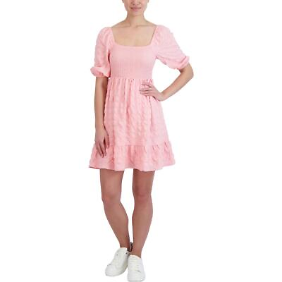 #ad BCBGeneration Women#x27;s Puff Sleeve Smocked Mini Dress with Ruffle Hem