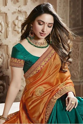 #ad Indian Bollywood Sari Wedding Wear Party Blouse Pakistani Ethnic Designer Saree