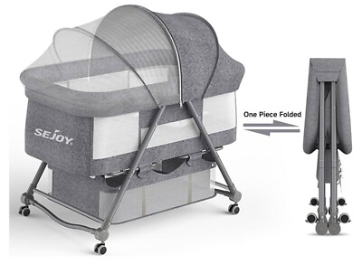 #ad Sejoy Bedside Crib Sleeper For Baby W L Storage Basket Baby Bed Crib For New B