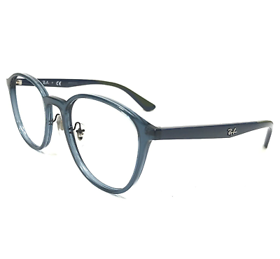 #ad Ray Ban Eyeglasses Frames RB7156 5796 Clear Blue Round Full Rim 53 20 145