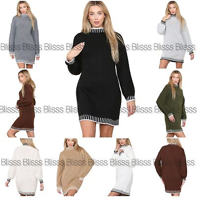 #ad Ladies Long Sleeve Tight Knit Women#x27;s Oversized Jumper Dress Long Sweater Top