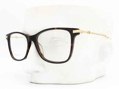 #ad Gucci GG 0513O 002 Eyeglasses Glasses Polished Brown Tortoise Gold GG Logo 54mm