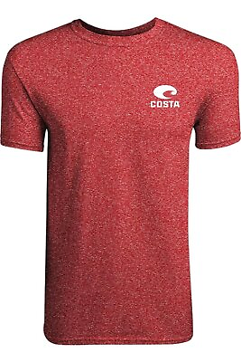 #ad Costa Del Mar Men#x27;s Tech Bass Insignia Short Sleeve T Shirt Red