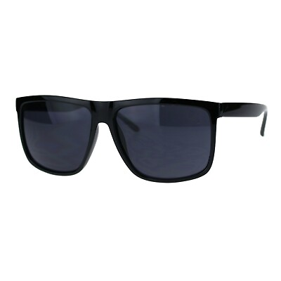 #ad Dark Black Lens Men#x27;s Sunglasses Classic Square Frame Black UV 400