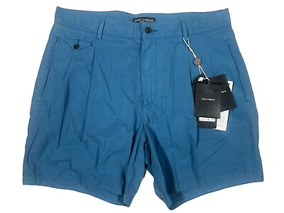 #ad Dolceamp;Gabbana Blue Cotton Shorts Size US 34 EU 50 Made in Italy