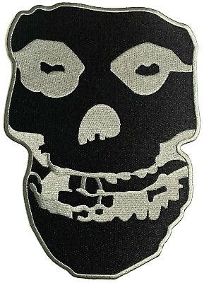 #ad Misfits Gray Skull Extra Large Patch 10 inch Over Sized Skeleton Mis Fits