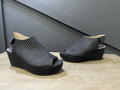 #ad CL By Laundry Black Wedges Shoes Women’s Size 8