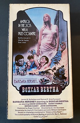 #ad BOXCAR BERTHA 1972 VHS 1983 VESTRON Barbara HERSHEY Martin SCORSESE Action Drama
