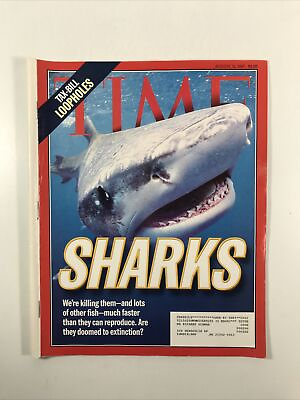 #ad Time Magazine August 11 1997 Sharks Extinction