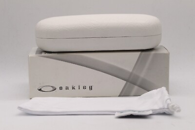 #ad NEW OAKLEY SMALL WHITE CLAMSHELL CASE POUCH BOX AUTHENTIC EYEGLASSES SUNGLASSES
