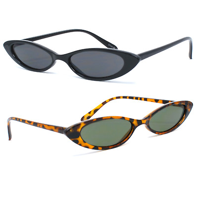 #ad Retro Cat Eye Sunglasses Small Triangle UV400 Skinny Narrow Shades Sun Glasses