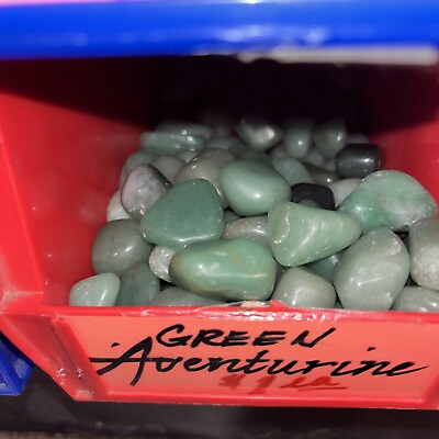 #ad Bulk Tumbled Green Aventurine 1 2 inch to 1 inch Natural Healing Stones 1 Lb.