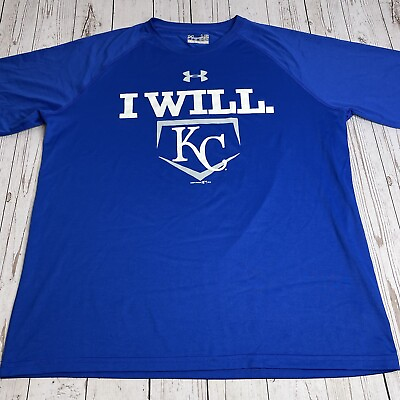 #ad Under Armour HeatGear Kansas City Royals Baseball Shirt Short Sleeve Mens Large