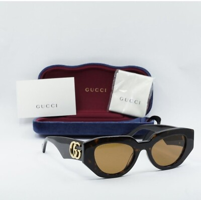 #ad GUCCI Women#x27;s Sunglasses GG 1421 S 002 Havana Brown New