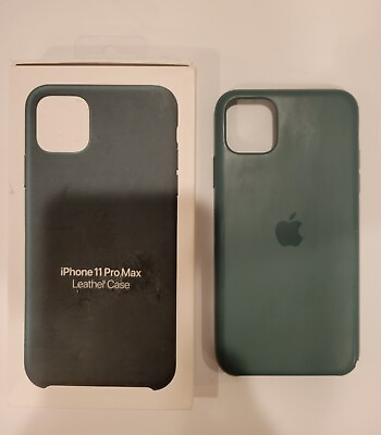 #ad Genuine Apple iPhone 11 Pro Max Leather Case Green