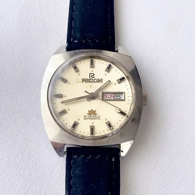 #ad Vintage RICOH Men#x27;s Automatic Hand wound Watch in Working Condition from Japan