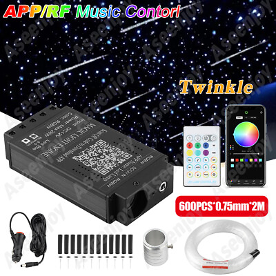 #ad 600pcs RGBW Twinkle Fiber Optic Light Kit 26W Headliner Star Roof Ceiling Lights