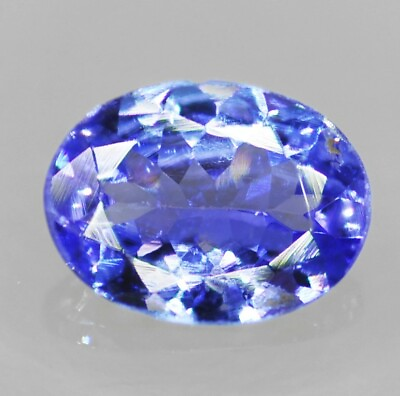 #ad 0.9ct Lovely AAA Color Violet Blue Natural Tanzanite 8x6mm Oval Cut Gem *VIDEO