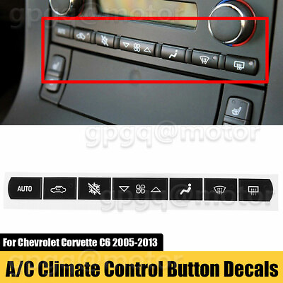 #ad For Chevrolet Corvette C6 2005 13 Dash A C Climate Control Button Repair Decals