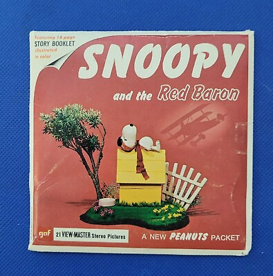 #ad Gaf COLOR B544 Peanuts Snoopy amp; the Red Baron Cartoon view master Reels Packet