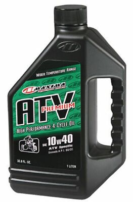 #ad 6 Maxima Racing Premium 4T ATV Oil 10W40 1 Liter Quart Bottles 33901
