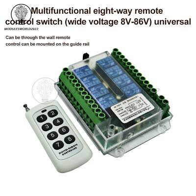 #ad 8 Channel Wireless RF Remote Control Switch Relay Module DC8 86V AC110 275V US