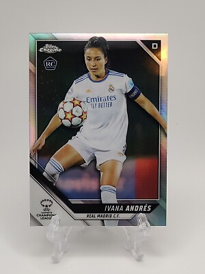 #ad 2021 22 Topps Chrome Women’s UEFA Ivana Andres #72 Refractor Rookie Card Spain