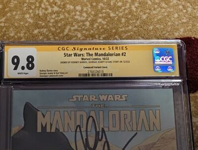 #ad Star Wars The Mandalorian #2 : Camuncoli Variant Cover 3X Signed CGC 9.8 Rare