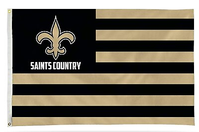 #ad New Orleans Saints Flag Banner 3x5 Country Design Premium with Metal Grommets...