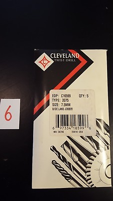 #ad Cleveland Parabolic Wide Land Jobber C16599 2075 7.5mm HSS CO Drill Bit 5x