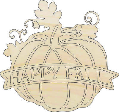 #ad Happy Fall Pumpkin Laser Cut Wood Shape FAL185