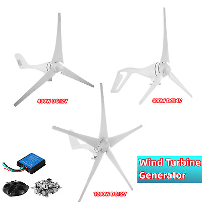 #ad 400 1200W Wind Turbine Generator Kit Power Energy DC 12 24V Controller 3 5 Blade $115.50