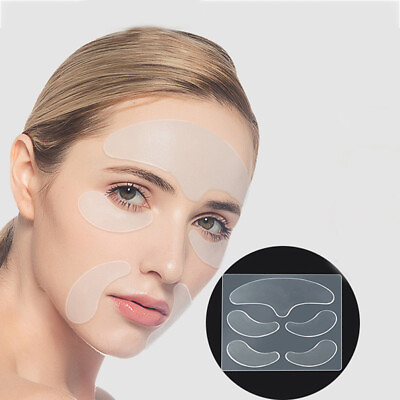 #ad 5pc Anti wrinkle Silicone Patch Reusable Facial Neck Patch Improve Skin Fi.nu