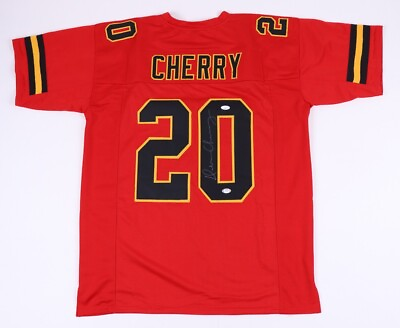 #ad Deron Cherry Signed Kansas City Chiefs Custom Football Jersey w COA
