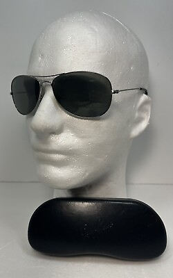 #ad Ray Ban Cockpit Polarized Sunglasses RB3362 Metal Frame Gray Glass Lenses READ