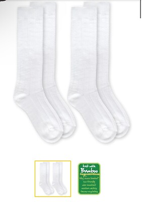 #ad Jefferies Socks Kids 70 Bamboo Knit Rib Pattern Knee High Tall Socks 2 Pair Pack