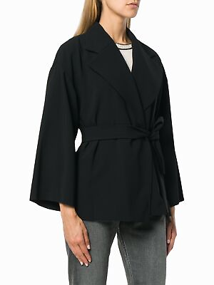 #ad THEORY Womens Classic Jacket Robe Jkt OS Solid Black Size S I0509107