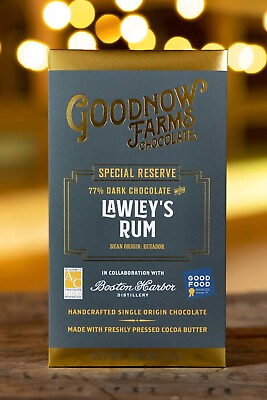 #ad Goodnow Farms Special Reserve Ecuador 77% Dark Chocolate Bar with Lawley’s Rum