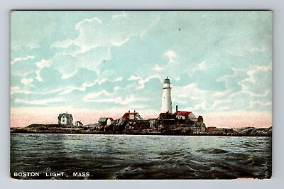 #ad Boston MA Massachusetts Boston Light Antique Vintage Souvenir Postcard
