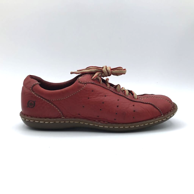 #ad Born Womens Oxford Shoes Red Leather Lace Up Bicycle Toe Low Top 6.5 M EUR 37