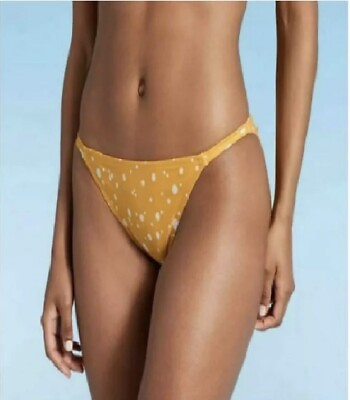 #ad Kona Sol Women#x27;s Bikini bottom Hipster Medium coverage Polka Dot Yellow Size L