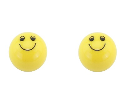 #ad BICYCLE ROUND CUTE SMILEY FACE VALVE STYLE CAPS FOR SCHRADER VALVE