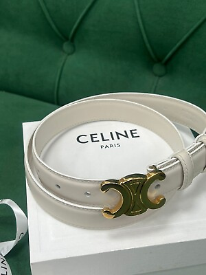 #ad Classic belt from CELINE made of genuine calfskin white color size: 85 M